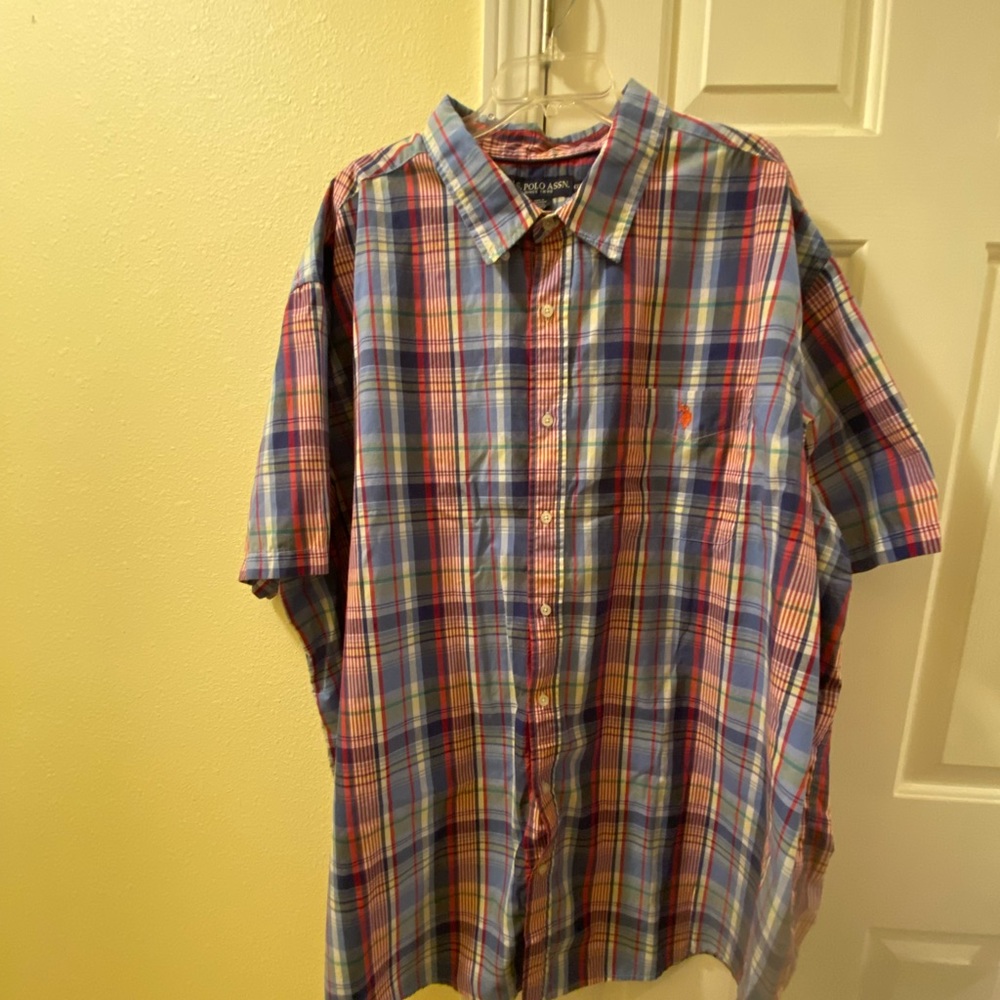 U.S. Polo Association 4XLT Plaid short sleeved button up shirt